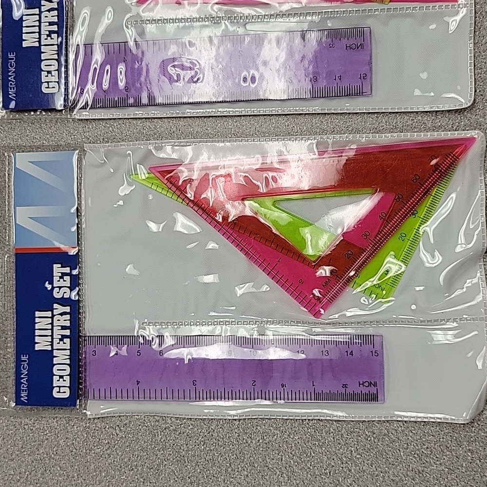 Students Mini Geometry Set..set of 12..homeschooling...math manipulatives